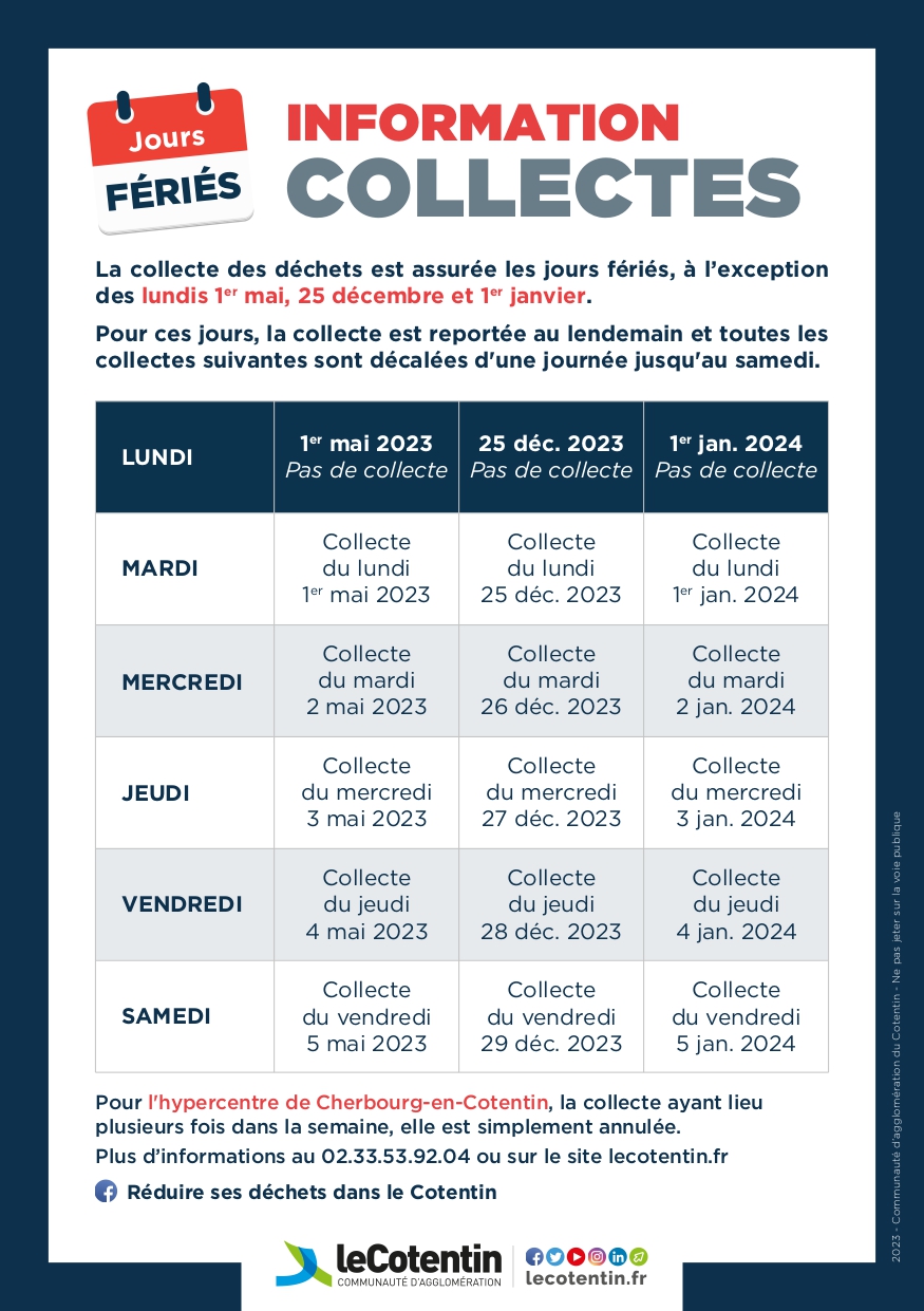 Collecte Jours Fériés