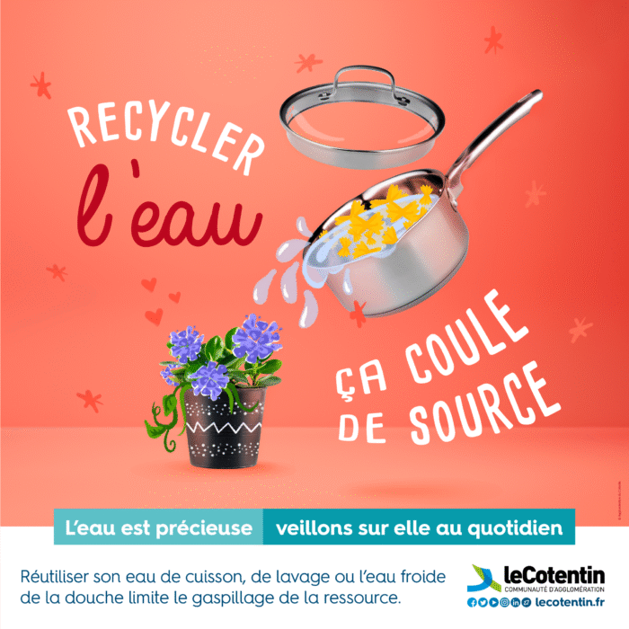 Affiche : recycler l'eau ca coule de source