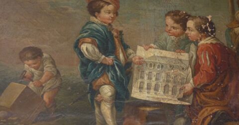 Décor peint "enfants architectes"