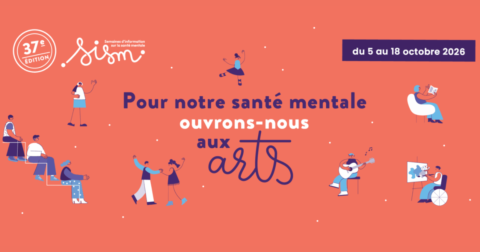 Visuel des Semaines d’information sur la santé mentale 2026 - Pour notre santé mentale, ouvrons-nous aux arts